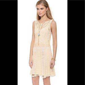 Free People Macrame Mini Crochet Dress in XS.